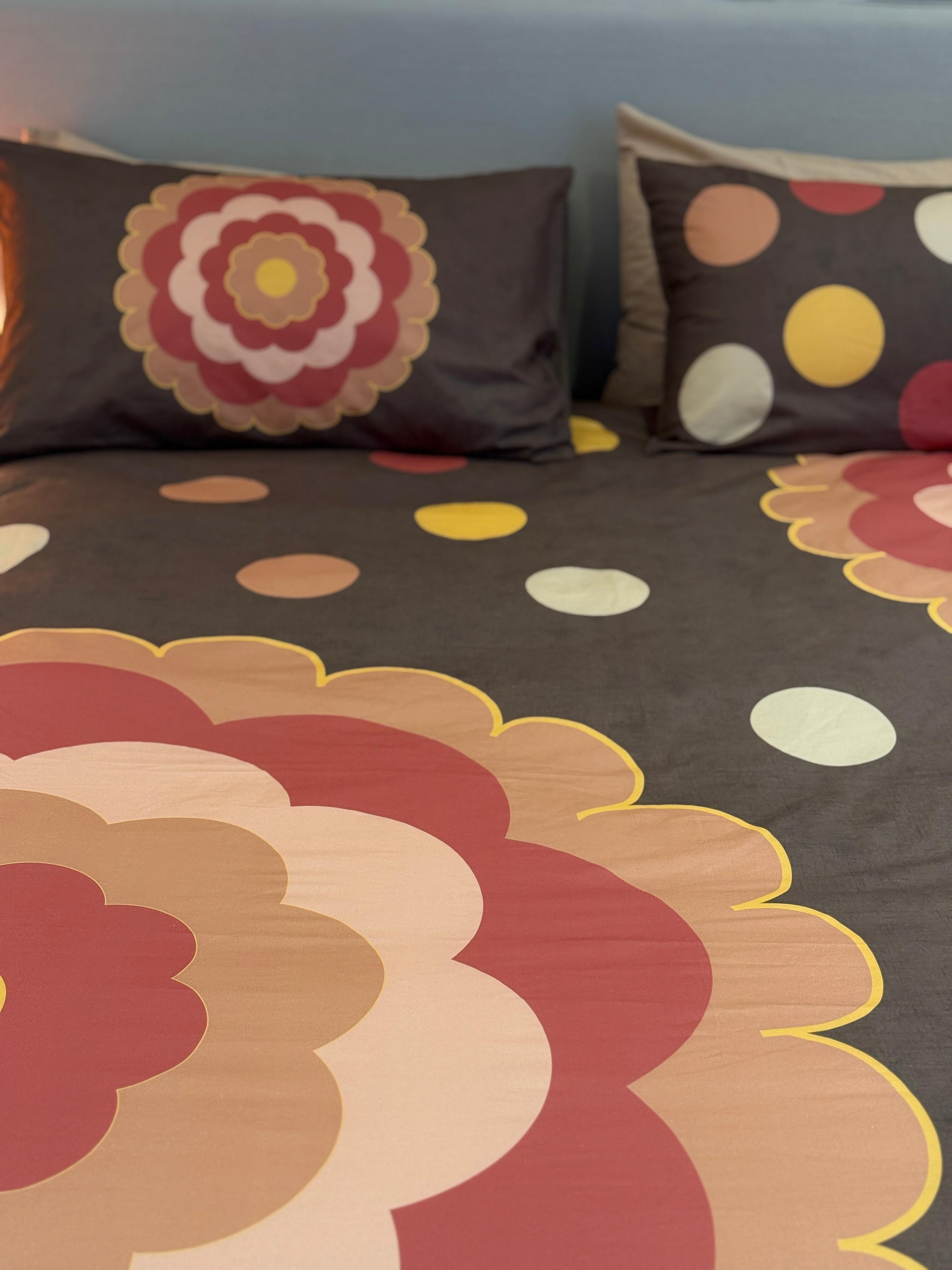 Parure Copripiumino Stampa Digitale BIG FLOWERS Letto Moreali Tessile Casa