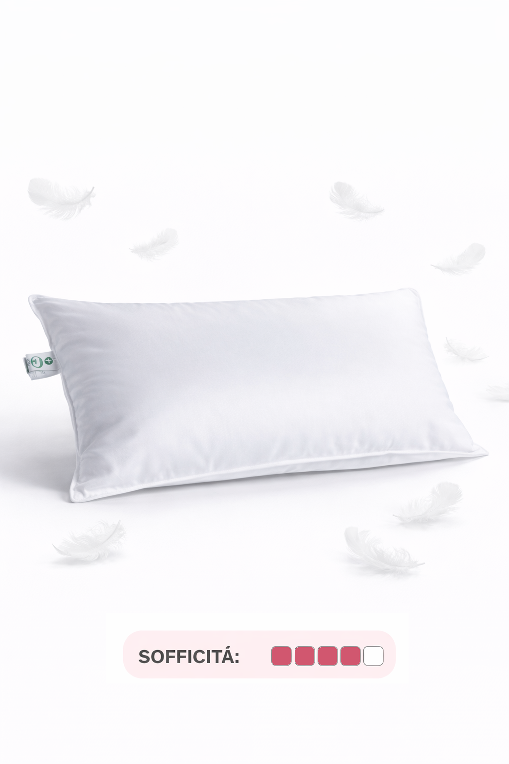 Guanciale in Piumino Soft DIAMANTE Soggiorno Cinelli 600g Bianco