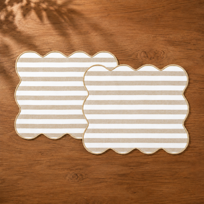 Set 2 Tovagliette EASY STRIPES Cucina Fazzini 35 x 45 Beige