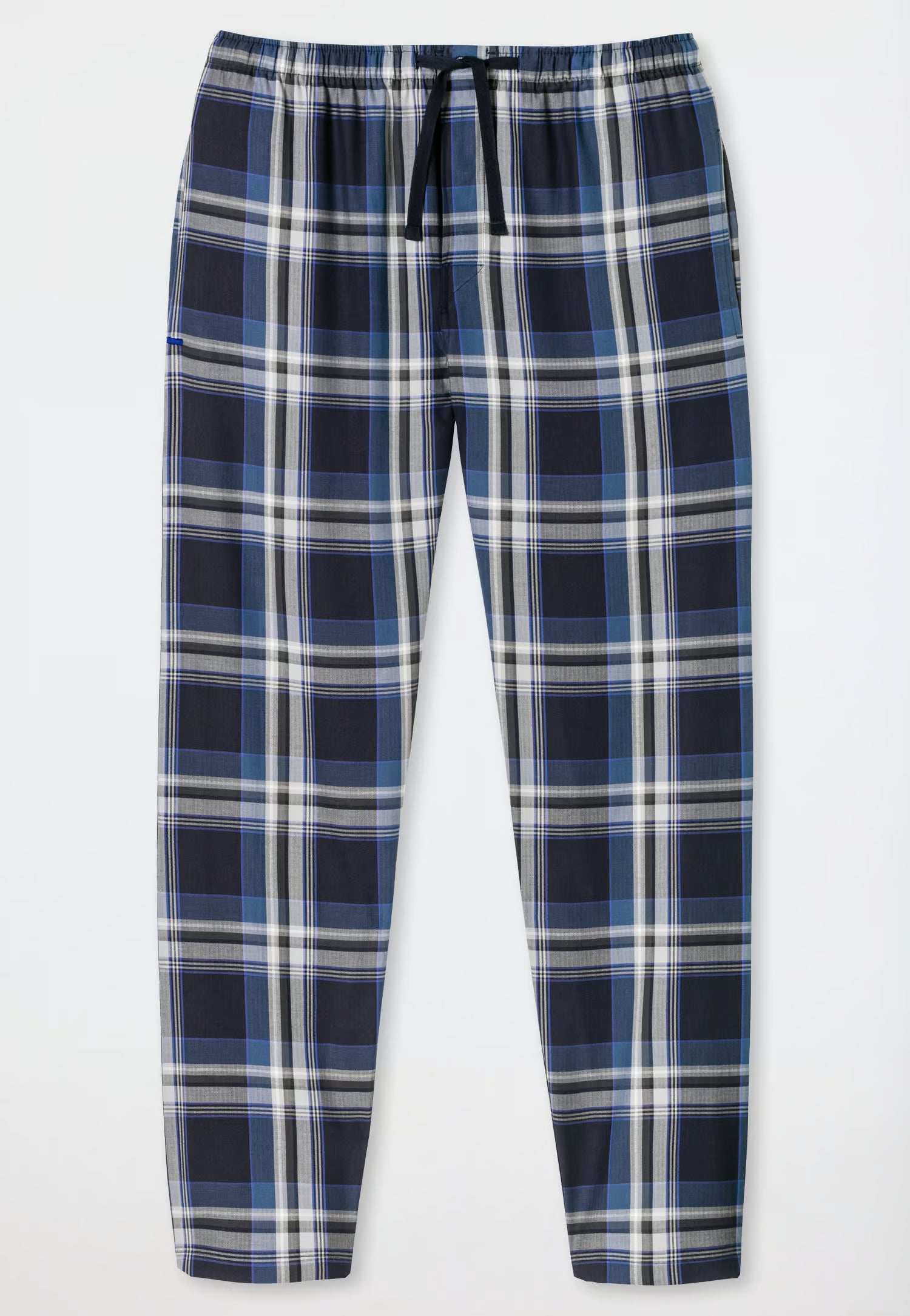 Pantaloni Uomo Cotone Quadretti Blu Abbigliamento Schiesser