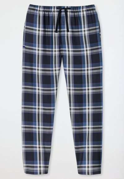 Pantaloni Uomo Cotone Quadretti Blu Abbigliamento Schiesser