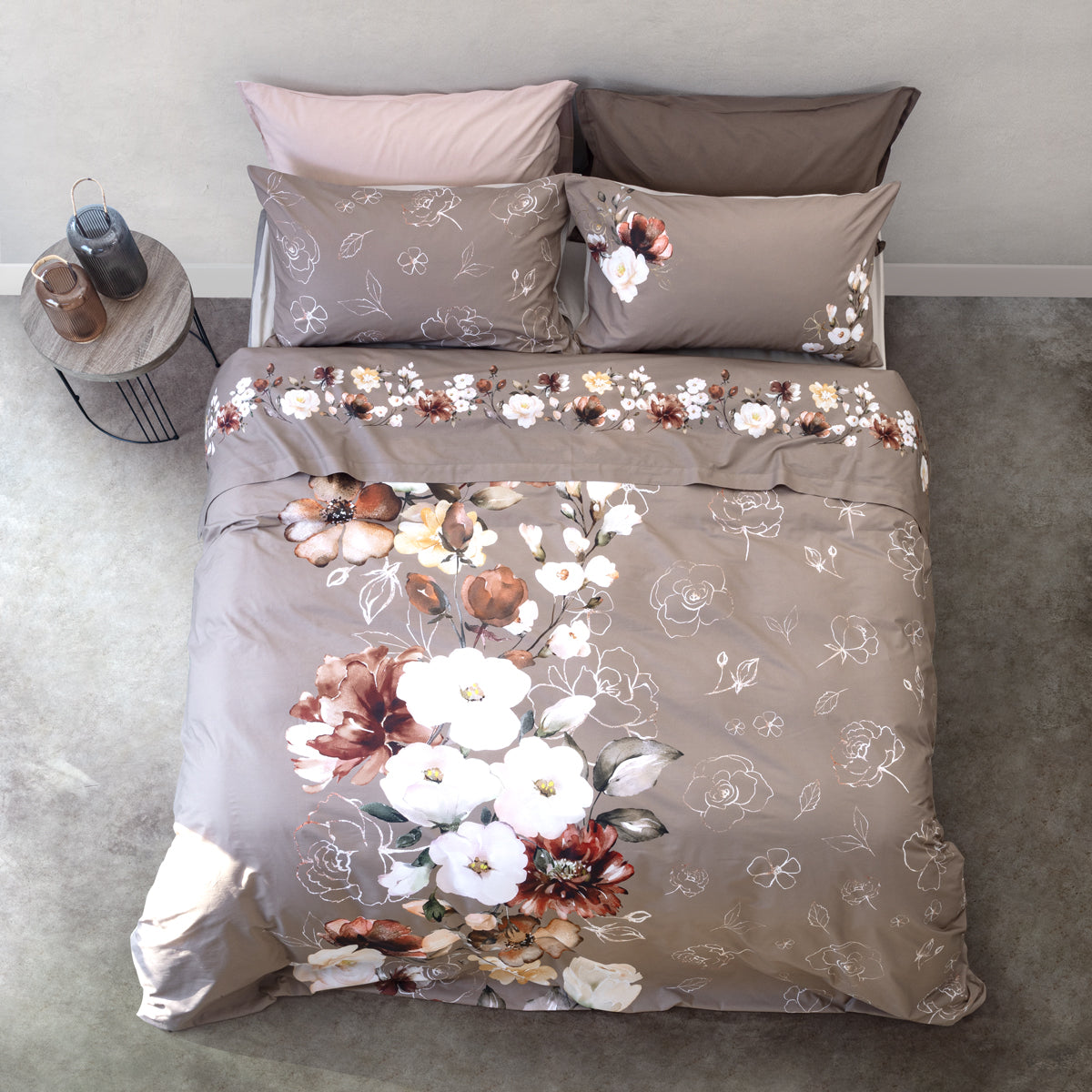 Completo Lenzuola Copriletto Flower Power 2534 Letto Cogal