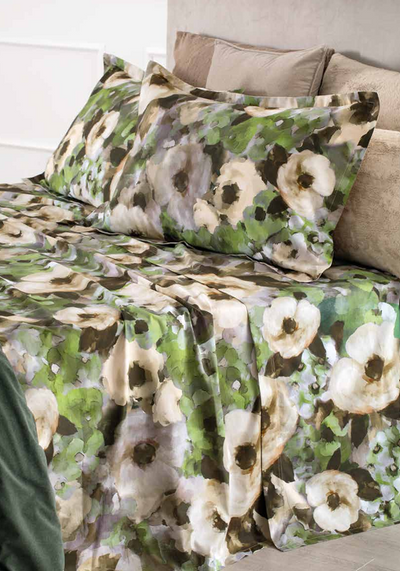 EIRA COMPL. LENZ. COPRILETTO PERCALLE STAMPA DIGITALE Letto Riviera Matrimoniale Verde