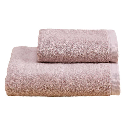 Set Asciugamani Soft CAREZZA Bagno Moreali Tessile Casa 60 x 110 / 40 x 60 Rosa Tenue
