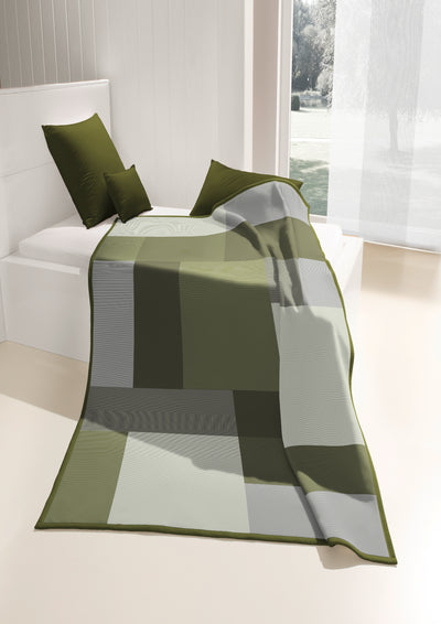 Plaid Caldo Cotone Vermont Salvia Soggiorno Borbo 150 x 200 Verde