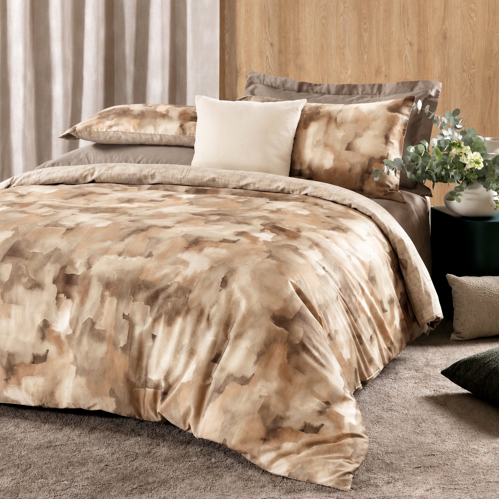 Parure Copripiumino Raso 300TC Double NADIR Letto Reevèr Matrimoniale Duna