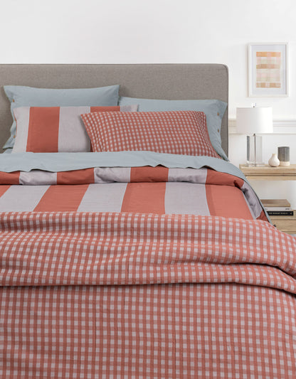 Parure Copripiumino Tinto Filo RIGONE Letto Sisu