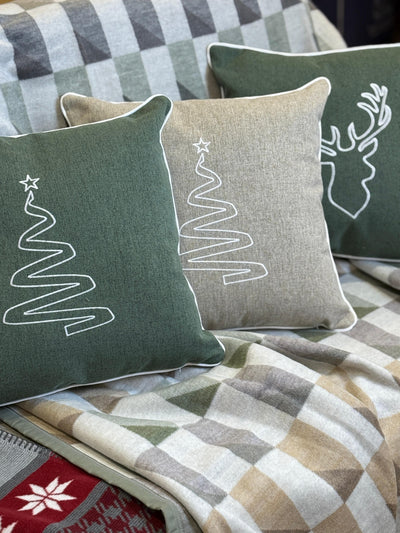 Cuscino Arredo Piping Christmas Tree Soggiorno Moreali Tessile Casa