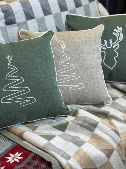Cuscino Arredo Piping Christmas Tree Soggiorno Moreali Tessile Casa