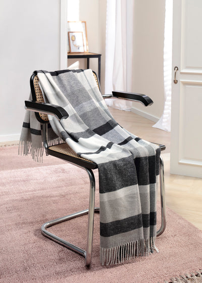 Plaid Sfrangiato Harmony Grey Made in Italy Soggiorno Borbo 130 x 170 Grigio