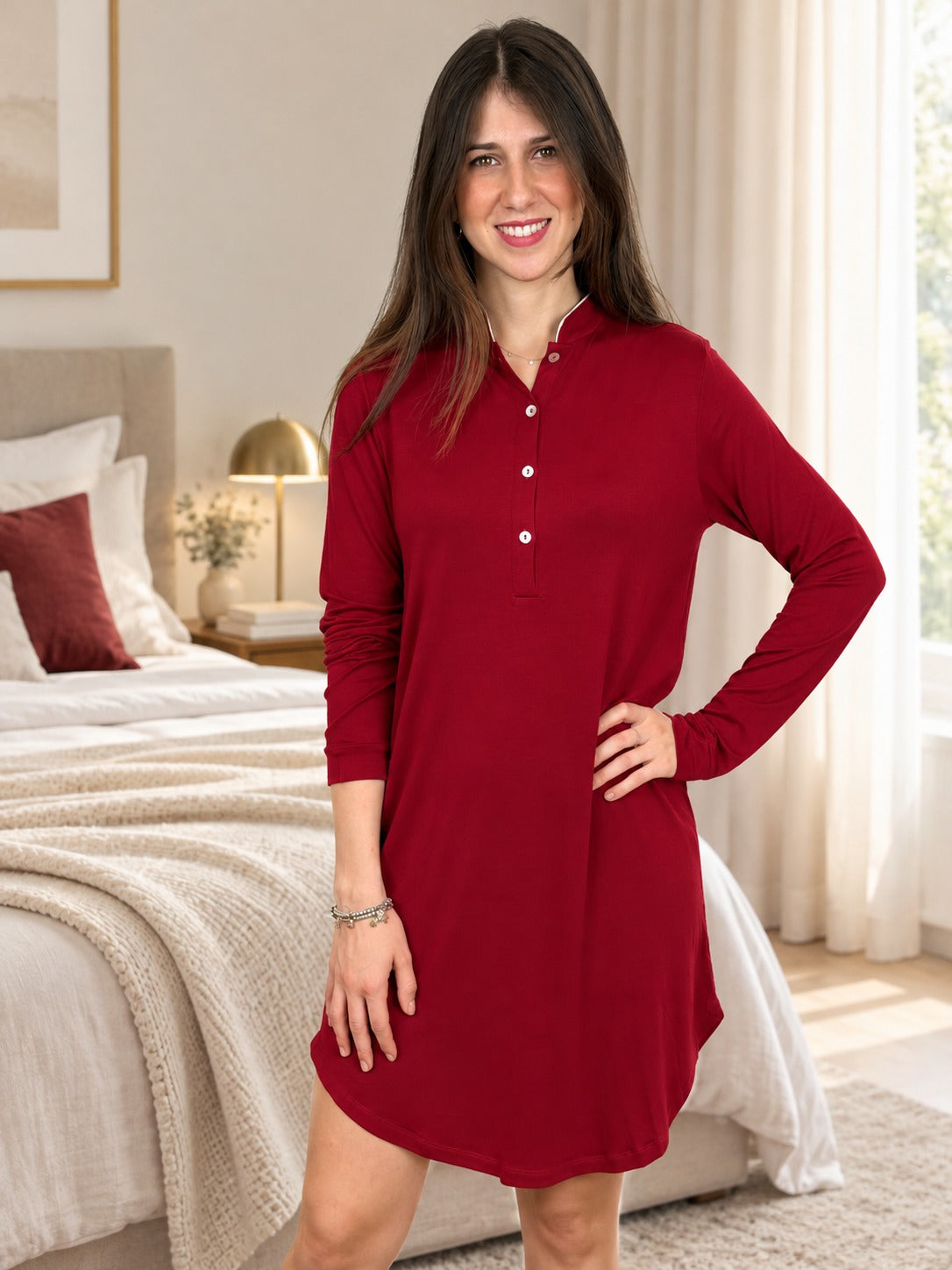 Camicia da Notte Donna PIPING