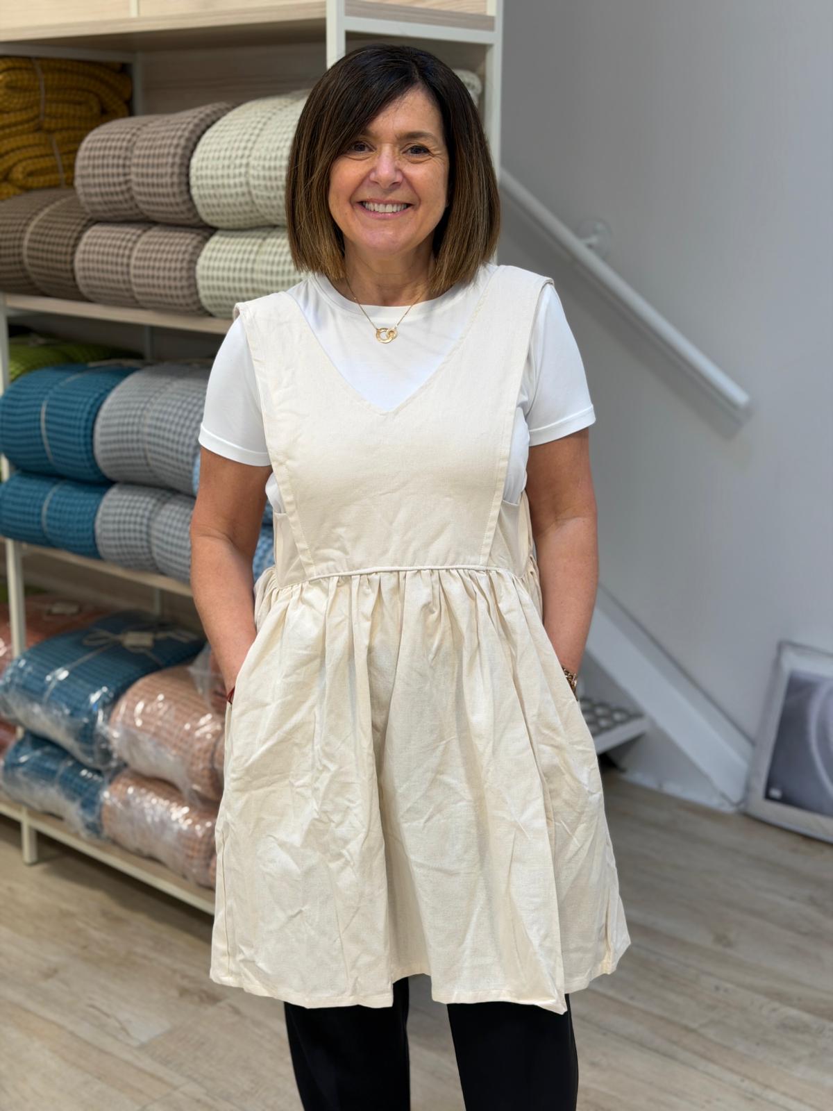 POPUP - Grembiule Giapponese Cotone Cucina Moreali Tessile Casa Taglia Unica Panna