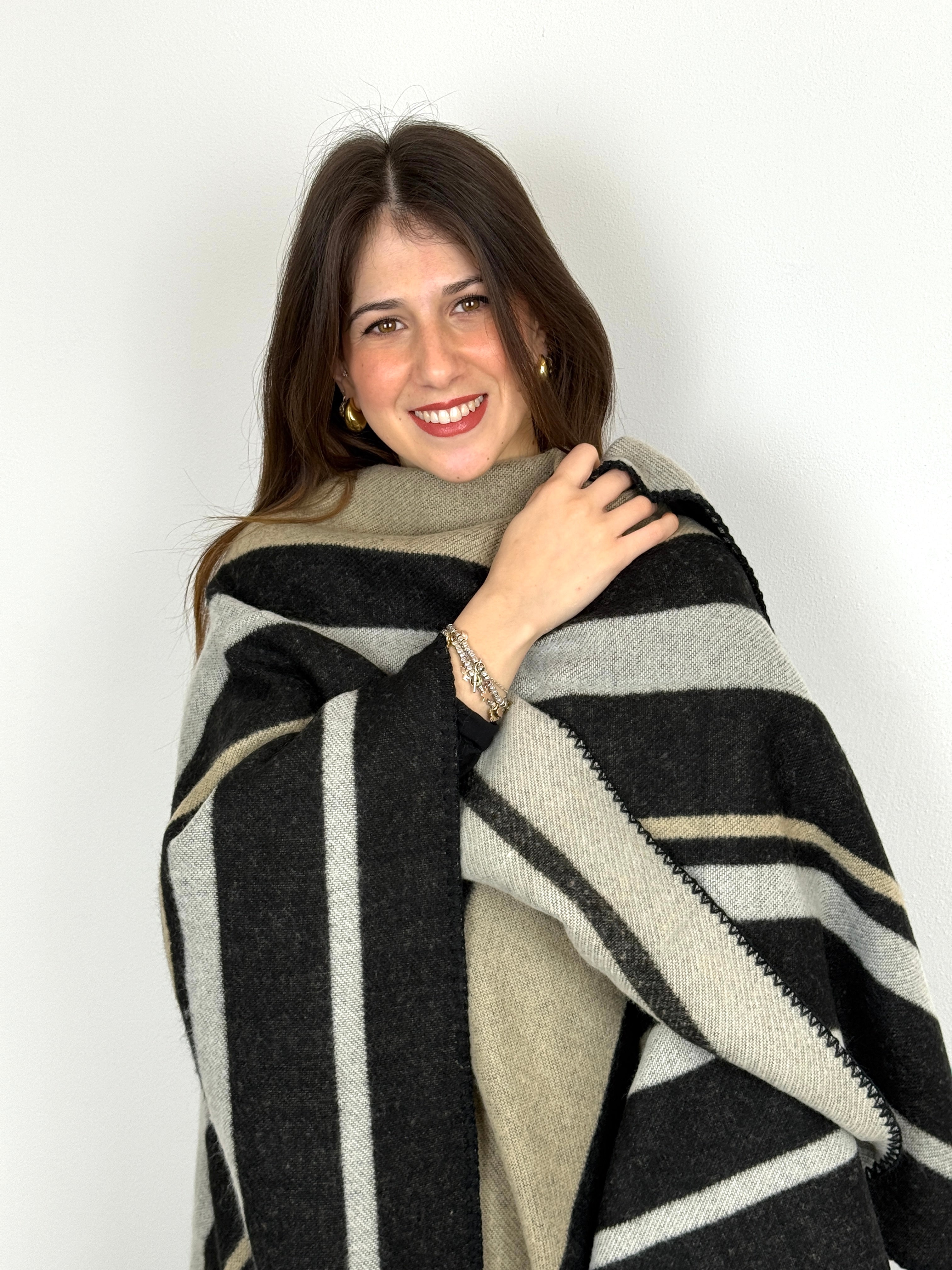 Mantella Double-Face Righe Abbigliamento noidinotte