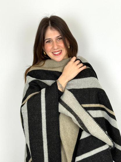 Mantella Double-Face Righe Abbigliamento noidinotte