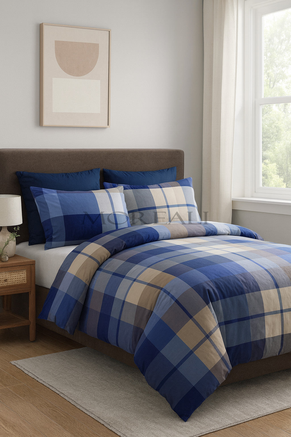 Parure Copripiumino BOSSI Azul Letto Bossi Matrimoniale Tinto Filo