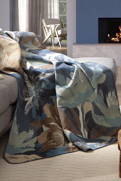 Plaid in Caldo Cotone WINTER FLORA Soggiorno Borbo 150 x 200 Multicolor