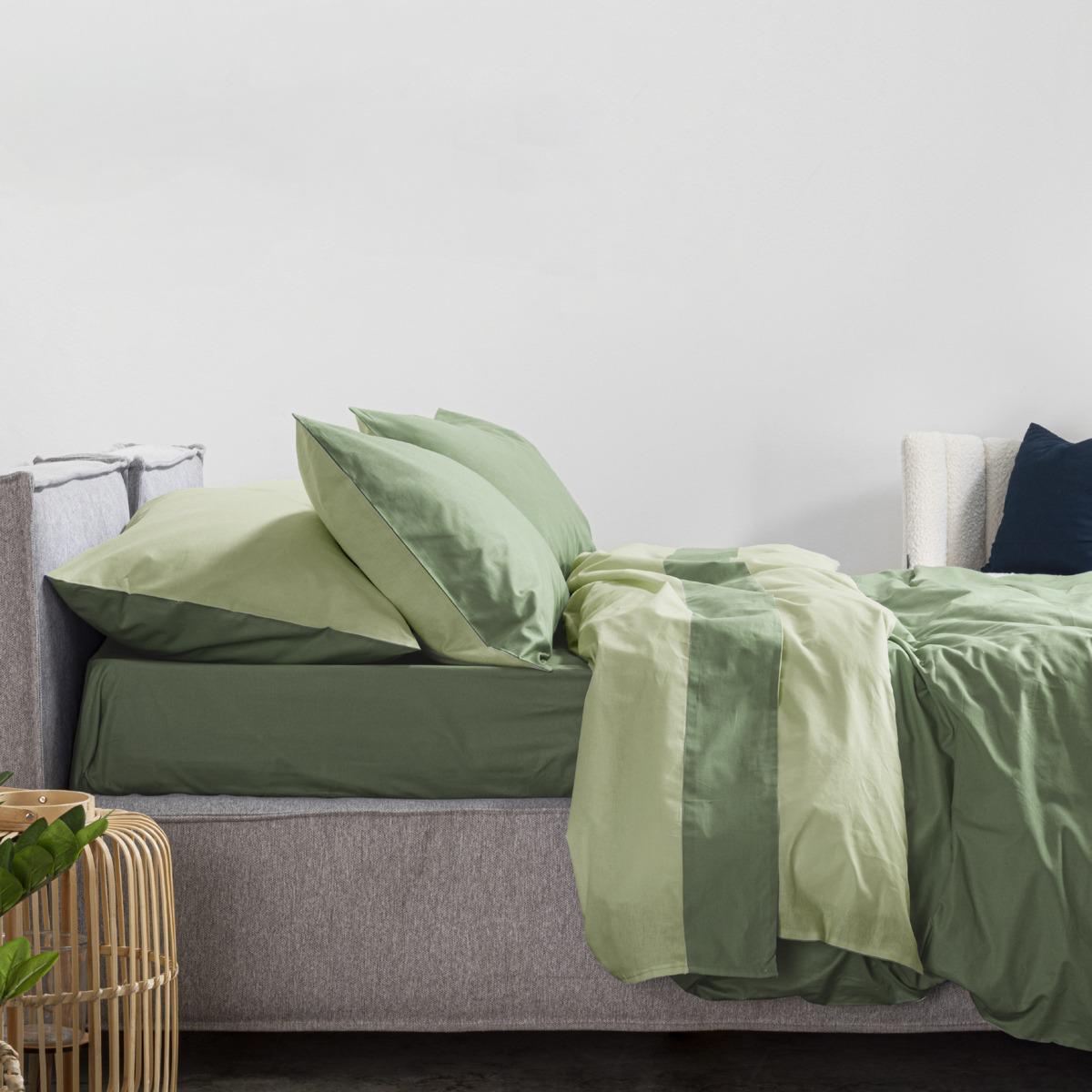 Parure Copripiumino Double Cotone Letto Moreali Tessile Casa Matrimoniale Aloe