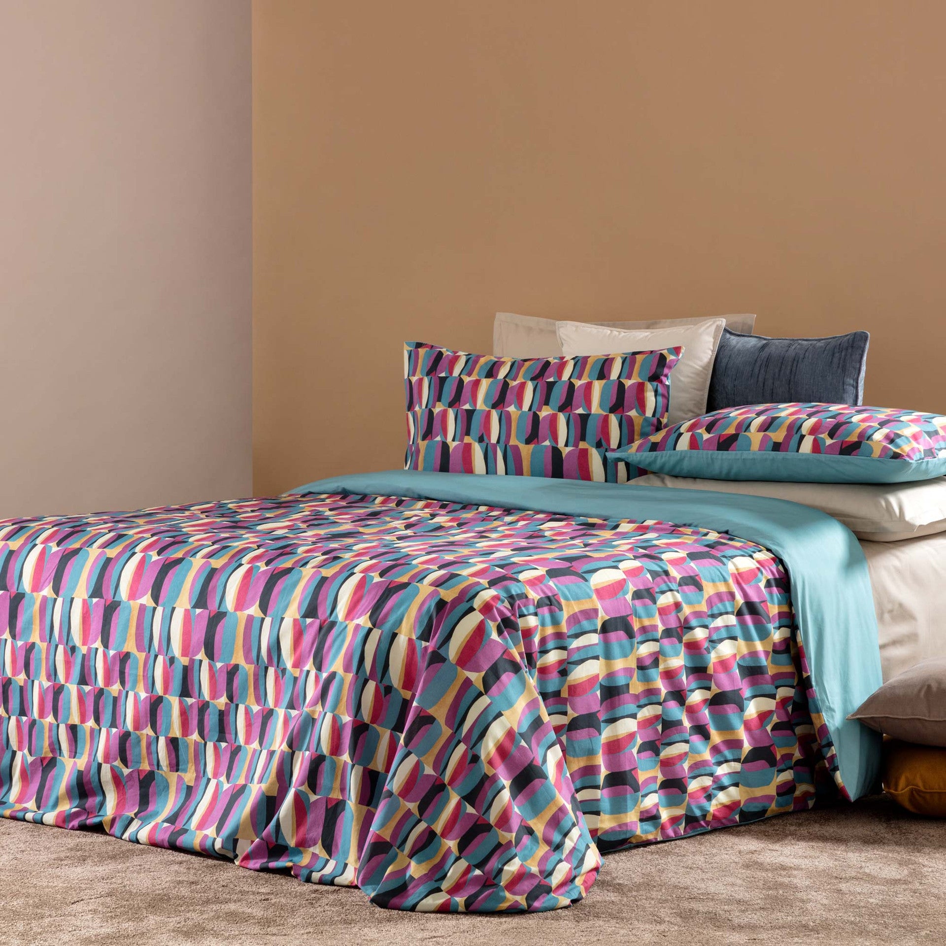 Parure Copripiumino Cotone Stampato Gin Letto Riviera