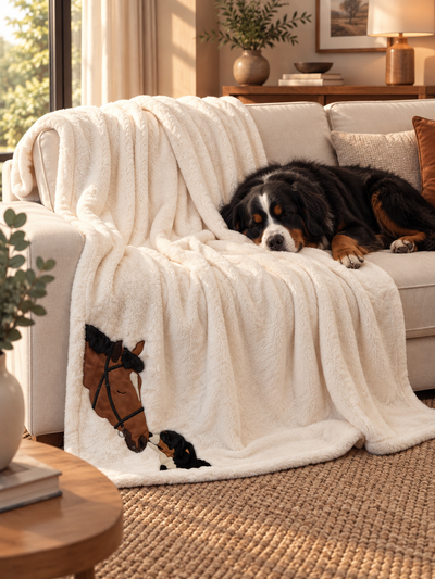 Plaid Pile Coccola Ricamato BOVARO KISS Soggiorno Maryplaid 150 x 180 Panna