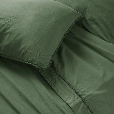 Parure Lenzuola No-Stiro PONPON Letto Moreali Tessile Casa Matrimoniale Verde