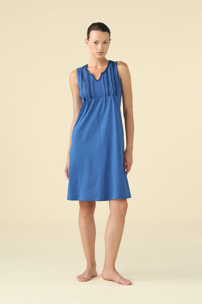 Abitino Donna Corto Cotone Floret Abbigliamento Moreali Tessile Casa XS Blu
