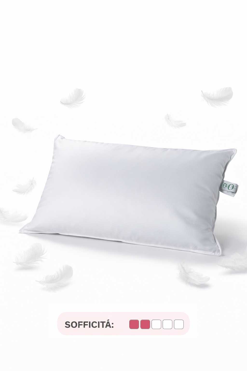 Guanciale in Piuma PERLA 15 Materasso Cinelli 1100g Bianco