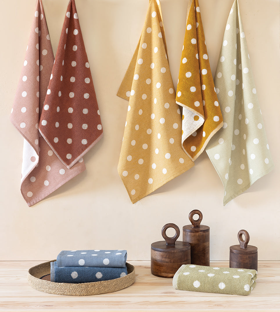 Set Canovacci Tela+Spugna POIS Cucina Moreali Tessile Casa