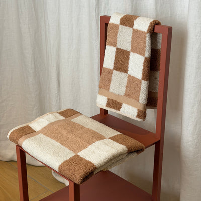 Set Asciugamani Cotone Americano Tinto Filo BOSTON Bagno Cogal 55 x 100 / 40 x 60 Praline