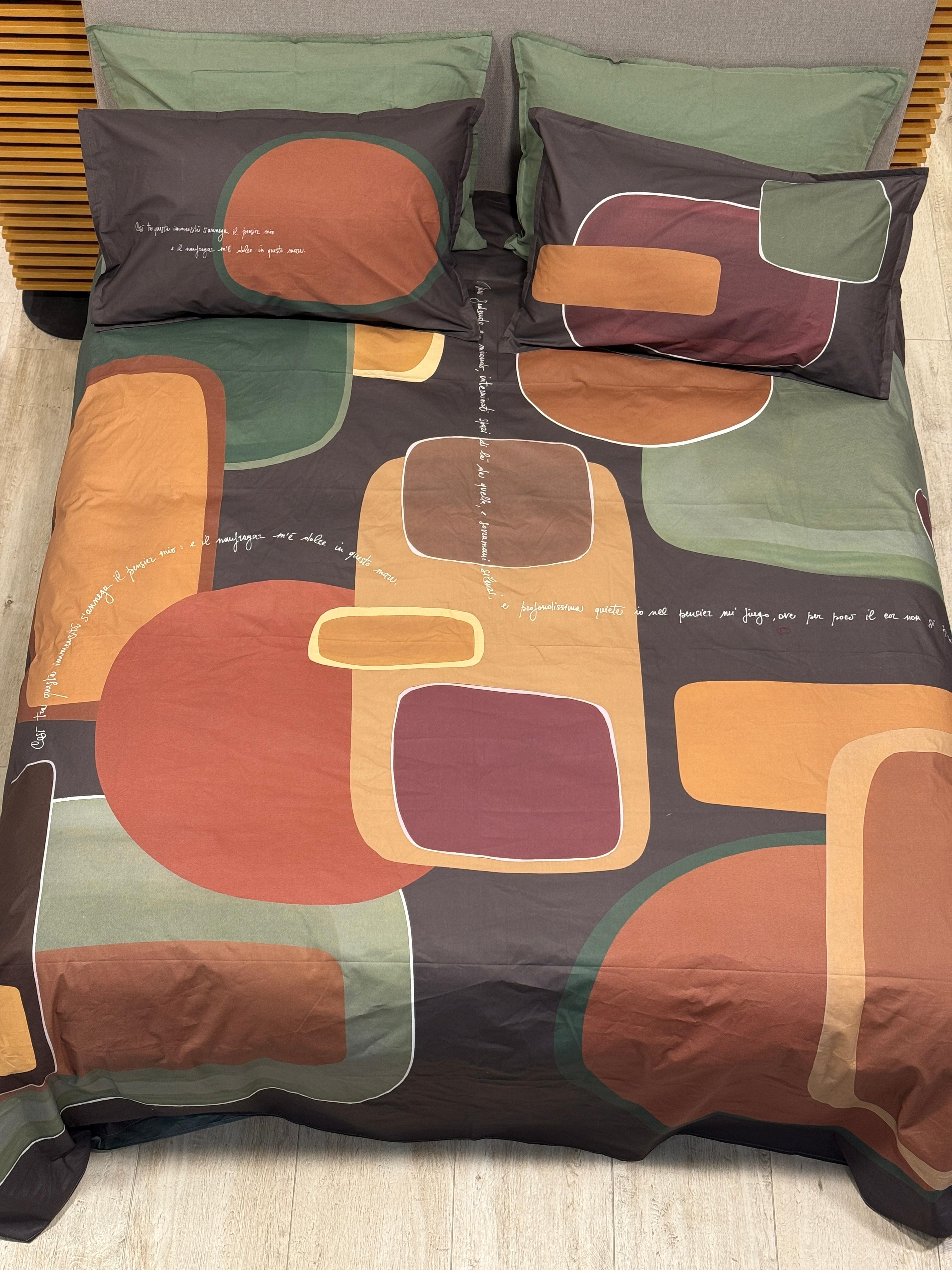 Parure Copripiumino Percalle Stampa Digitale INTRUSI D'AUTORE Letto Moreali Tessile Casa