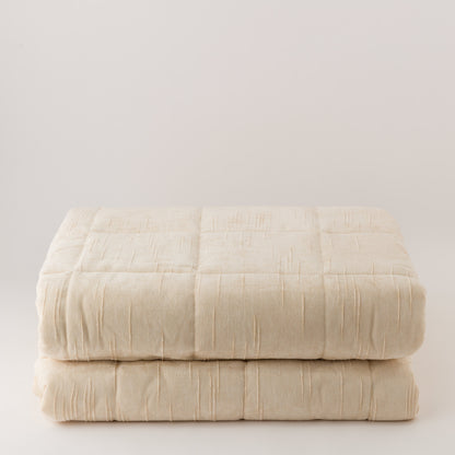 Trapunta Ciniglia Fiammata Lorey Letto Riviera Matrimoniale 260 x 270 Bianco Antico