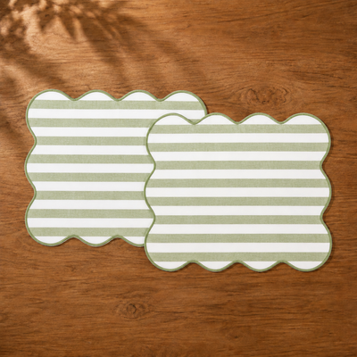 Set 2 Tovagliette EASY STRIPES Cucina Fazzini 35 x 45 Verde