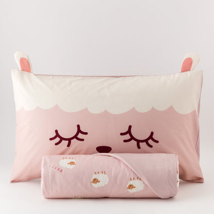 Parure Copripiumino KIDS Percalle Stampato Nina Letto Riviera Piazza e Mezzo Rosa