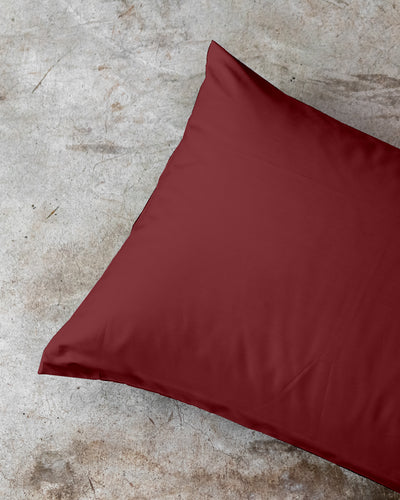 Federa Tinta Unita Raso di Cotone Letto Moreali Tessile Casa 52 x 82 cm Burgundy