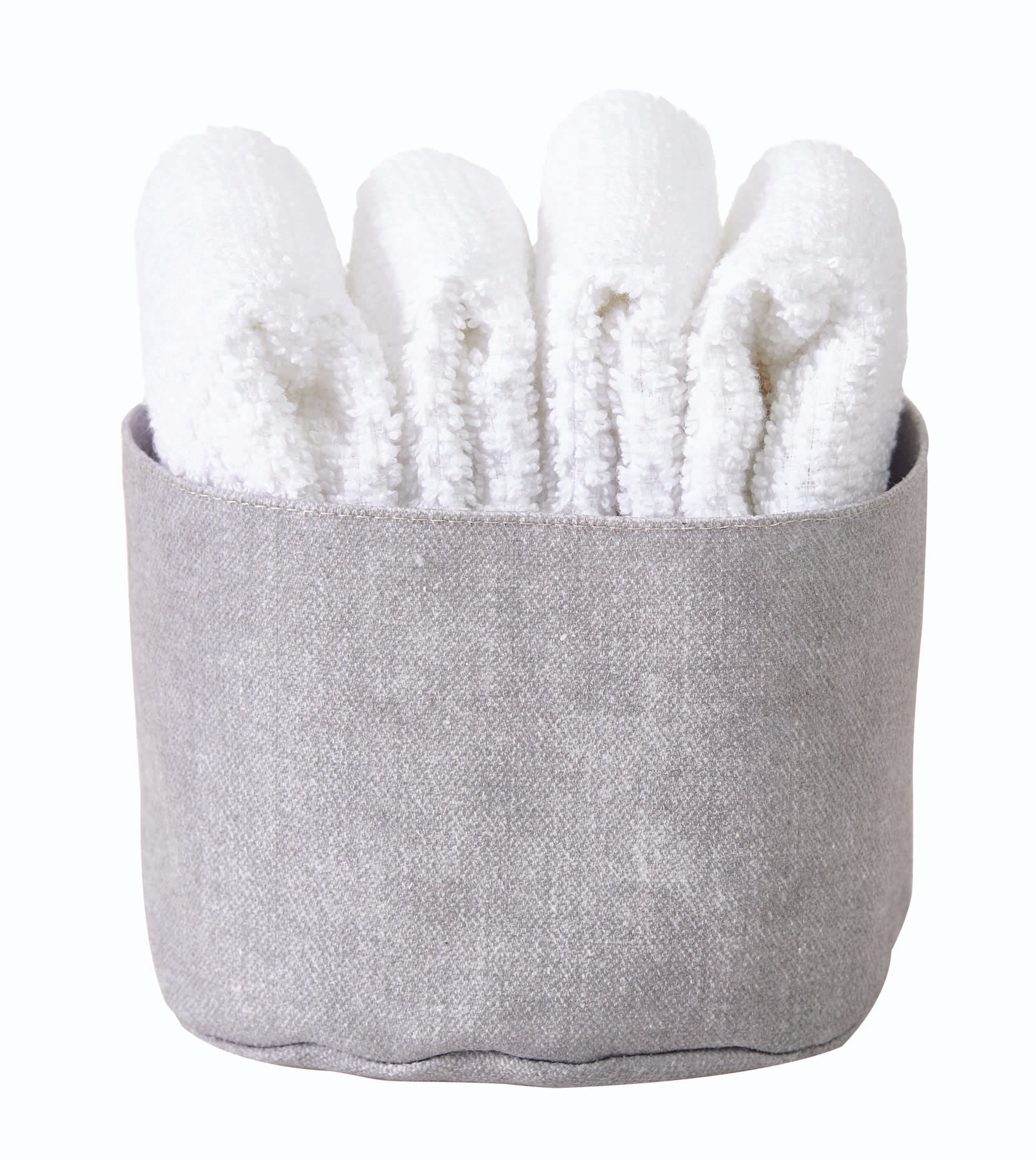 Set 4 Lavette + Cestino PEPE Bagno Maison Sucrée 30 x 30 Bianco var.01