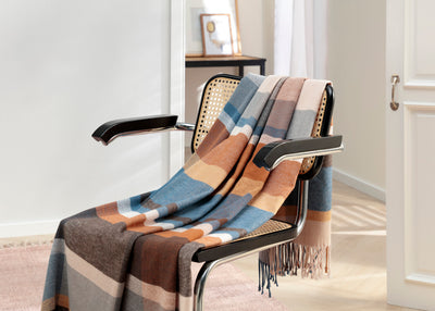 Plaid Sfrangiato Harmony Brown Made in Italy Soggiorno Borbo