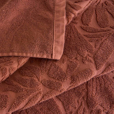Set Asciugamani Jacquard Tinto Capo FLOWERS Bagno Moreali Tessile Casa