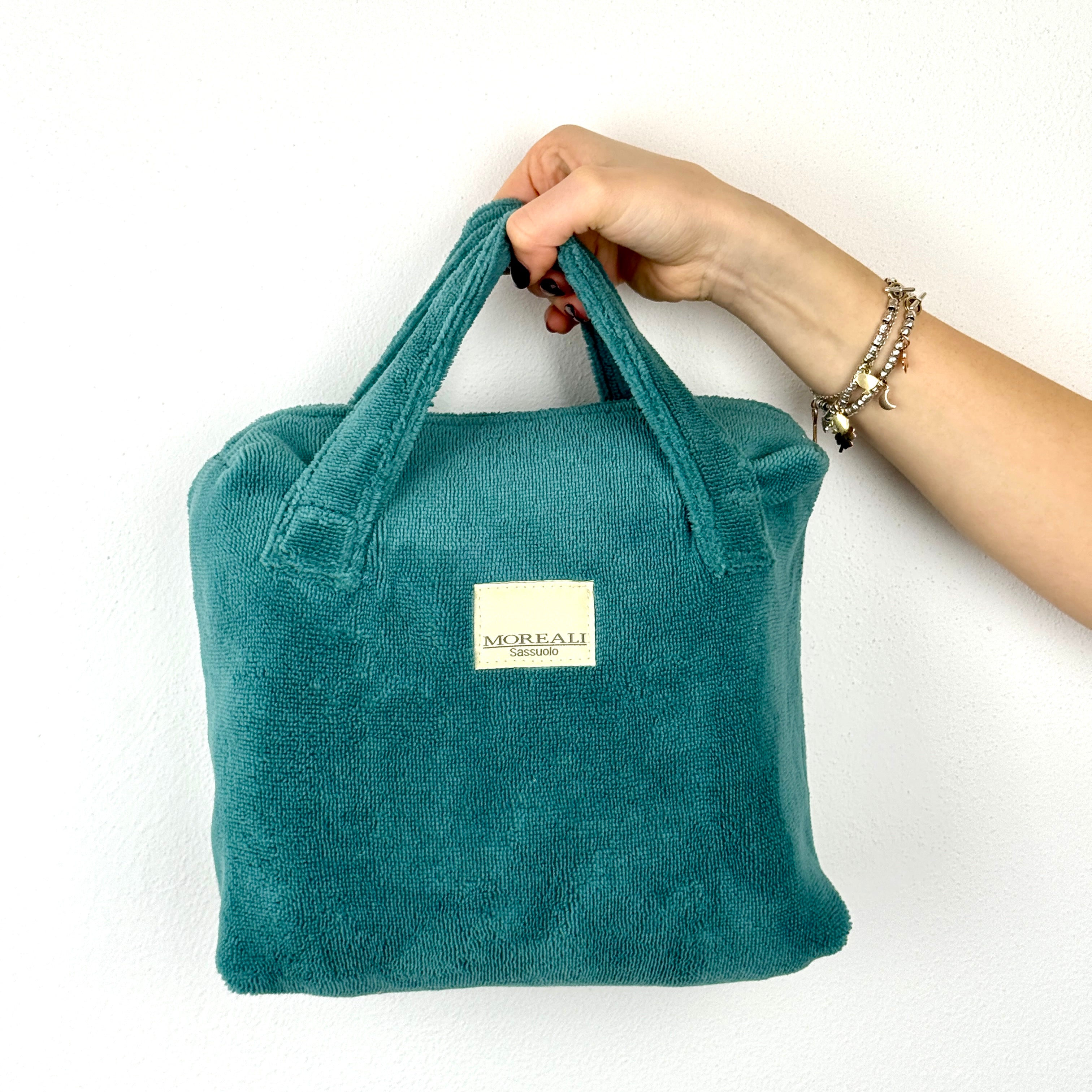 Telo Doccia + Bag BAMBOO Bagno Moreali Tessile Casa 100 x 180 Ottanio