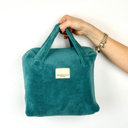 Telo Doccia + Bag BAMBOO Bagno Moreali Tessile Casa 100 x 180 Ottanio