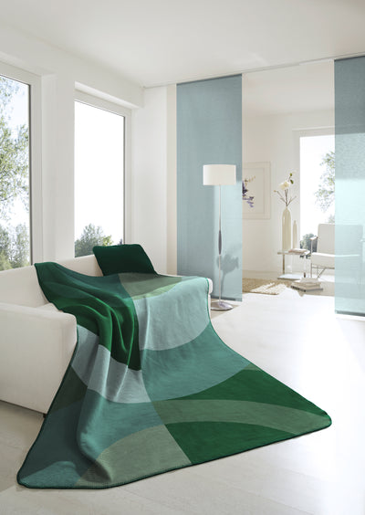 Plaid Caldo Cotone Green Curves Soggiorno Borbo 150 x 200 Verde