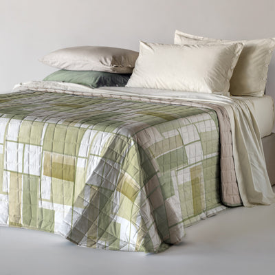 Trapuntino in Microfibra Stampato JURI Letto Riviera Matrimoniale 260 x 260 Verde