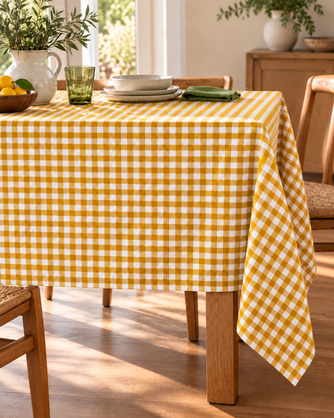 Tovaglia Quadri Tinto Filo DELLA NONNA Cucina Moreali Tessile Casa 140 x 180 Giallo v.05