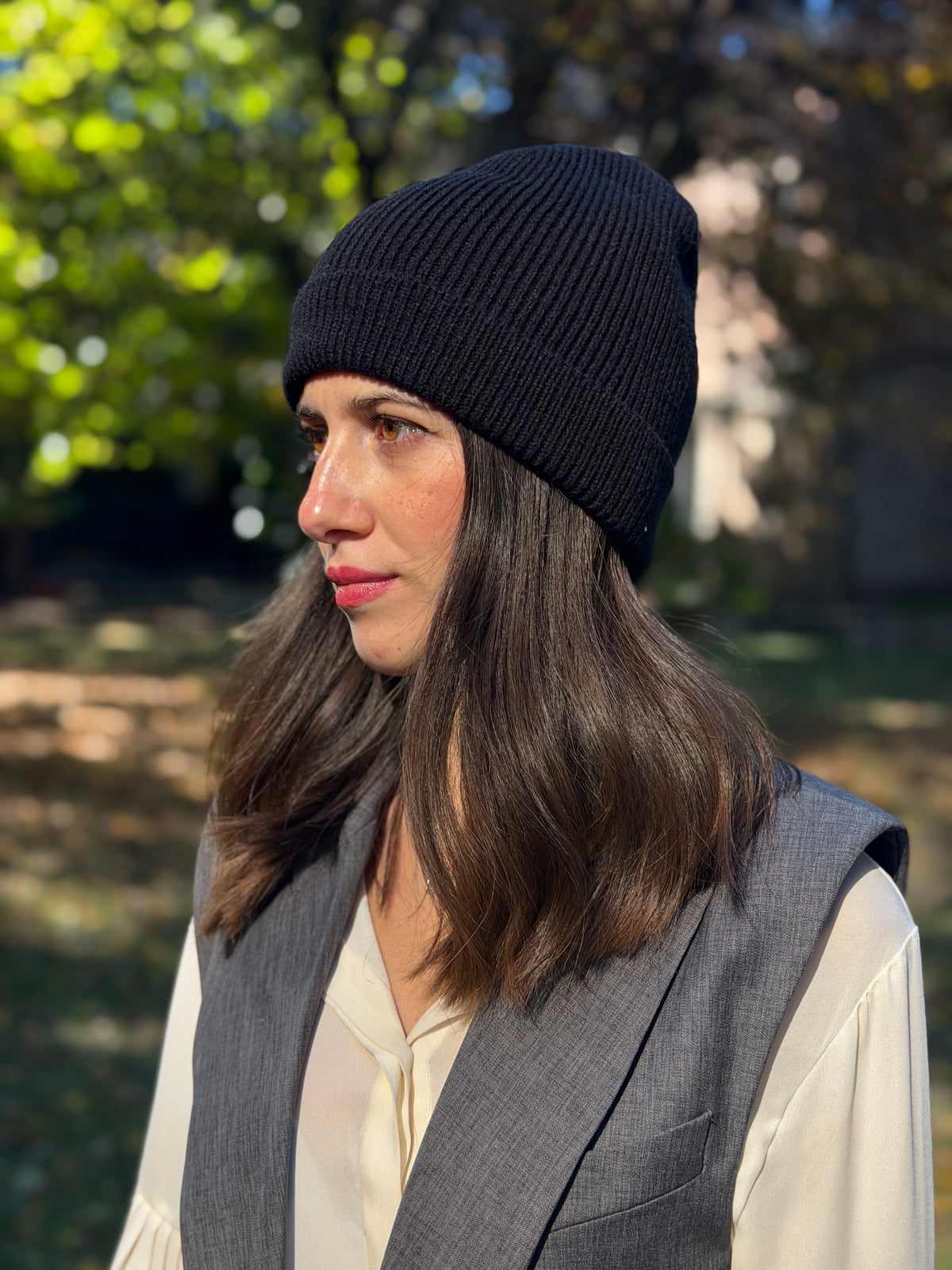 Cappello con Fodera in SETA Accessorio Moreali Tessile Casa Taglia Unica Nero