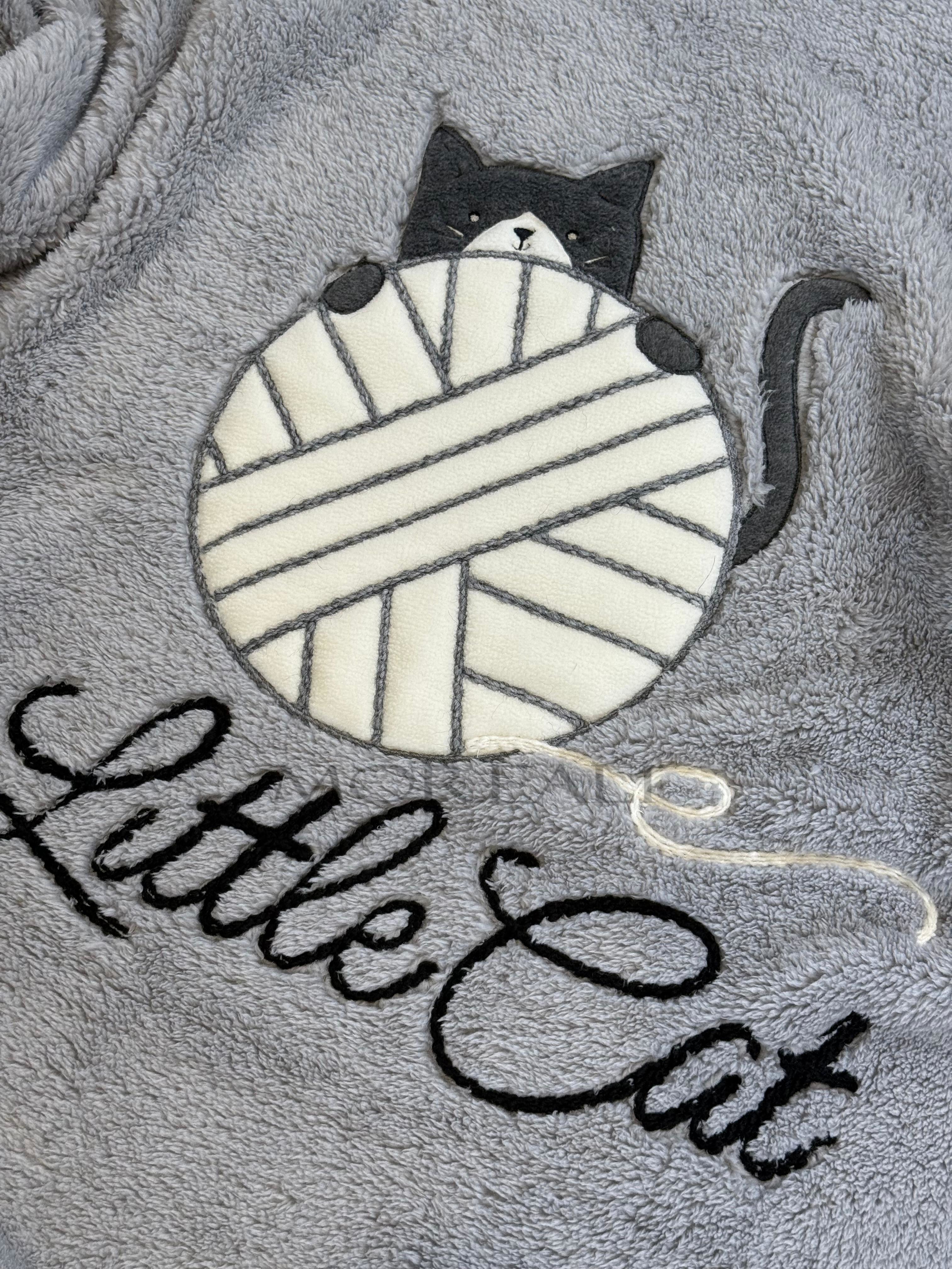 Plaid Pile Coccola Ricamato 'Little Cat' Soggiorno Maryplaid