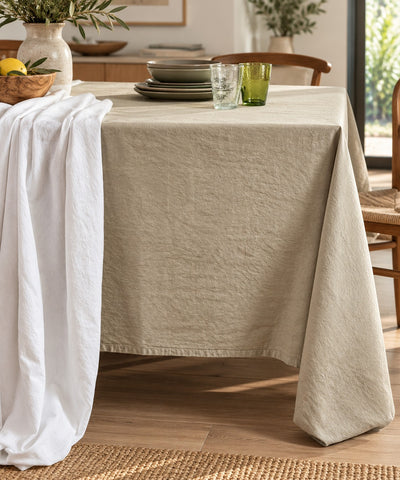 Tovaglia No-Stiro Cotone STONE Cucina Moreali Tessile Casa 150 x 180 Tortora