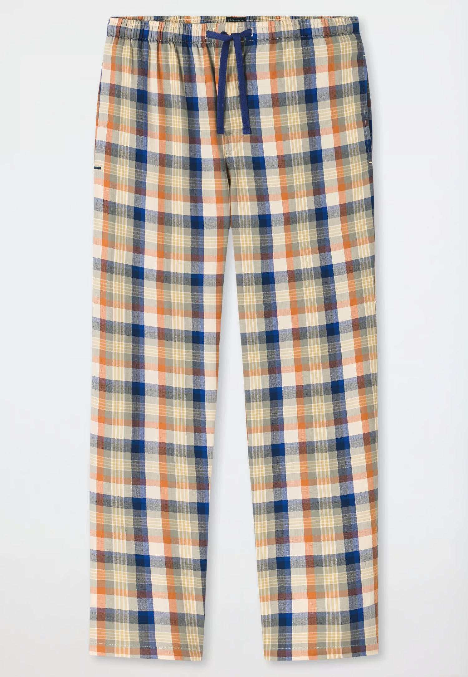 Pantaloni Uomo Cotone Quadretti Beige Abbigliamento Schiesser
