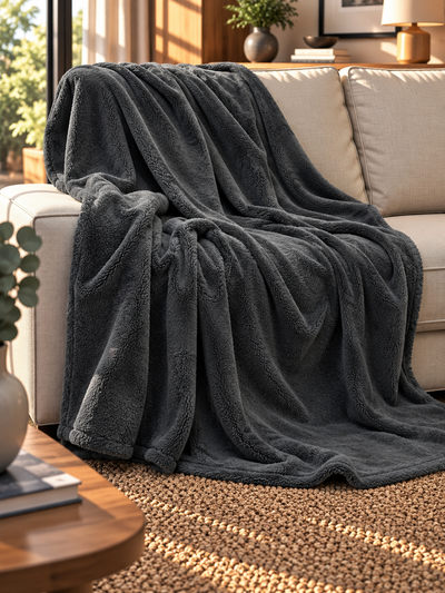 Plaid Extra Soft COCCOLA Soggiorno Moreali Tessile Casa Plaid 150 x 180 Antracite U817