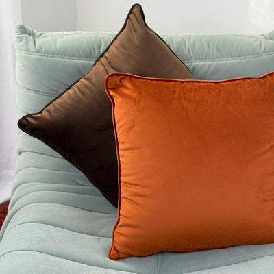 Fodera Cuscino Arredo Piping VELLUTO Made in Italy Soggiorno Moreali Tessile Casa