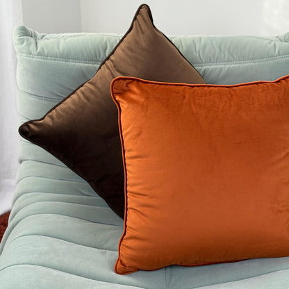 Fodera Cuscino Arredo Piping VELLUTO Made in Italy Soggiorno Moreali Tessile Casa