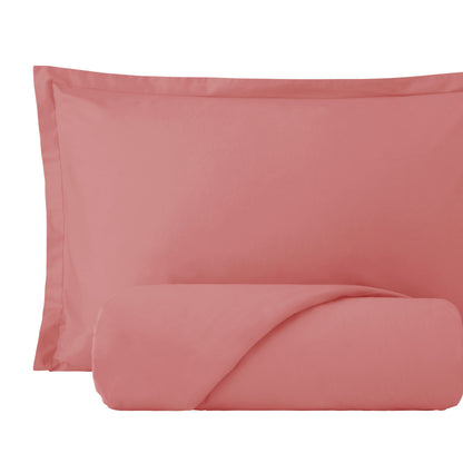 Parure Copripiumino Madapolam Singolo / P.Mezzo Letto Riviera Piazza e Mezzo Rosa Loto