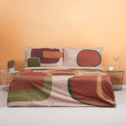 Parure Copripiumino Percalle Stampa Digitale INTRUSI D'AUTORE Letto Moreali Tessile Casa